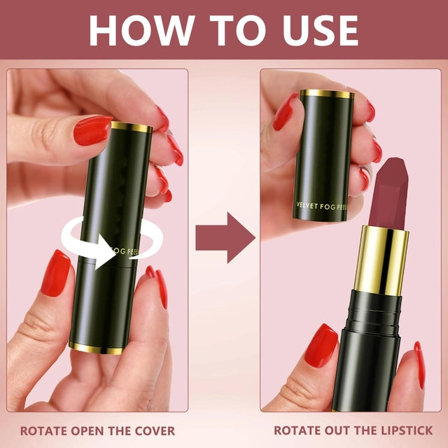 Incisite 2 Pcs Retro Red & Rouge Matte Lipstick,Velvet Matte Lip Sticks,Red Velvet Lipstick,Smudge Proof Long Lasting Lipstick,Waterproof Non-Stick Cup Lip Stain for Women Girls - OneBag