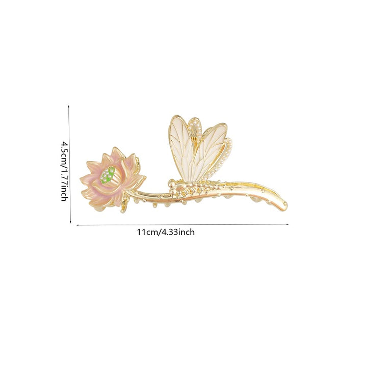 2 Pcs Lotus Flower Hair Claw Clips, NonSlip Strong Metal Hair Jaw Clips - OneBag