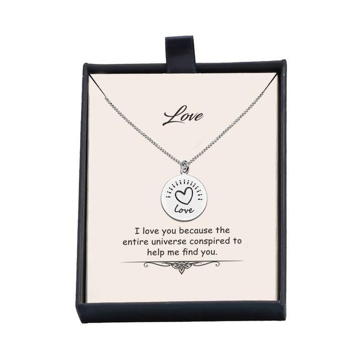 925 Sterling Silver Love Quote with CZ Silver Charms Necklace Pendant Jewellery for Teen Women - OneBag