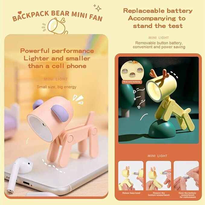 3 Pcs Mini Puppy Dog Night Lamp
