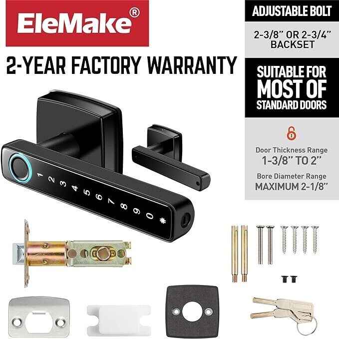 Smart Door Lock, Fingerprint Door Lock, Smart Lever Door Lock with Bluetooth APP Control