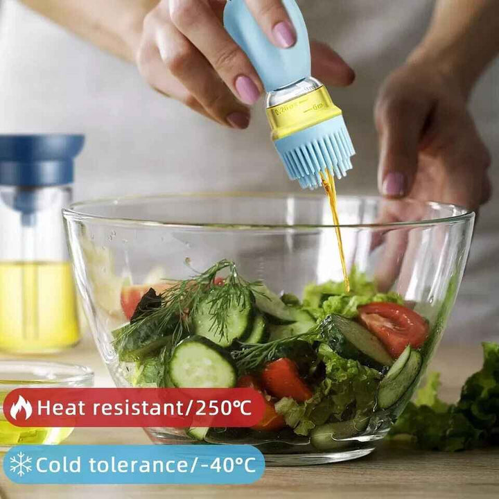 2 Pcs Glass Oil Dispenser Bottle  with Silicone Basting Brush for Cooking, Sauce, BBQ Grill