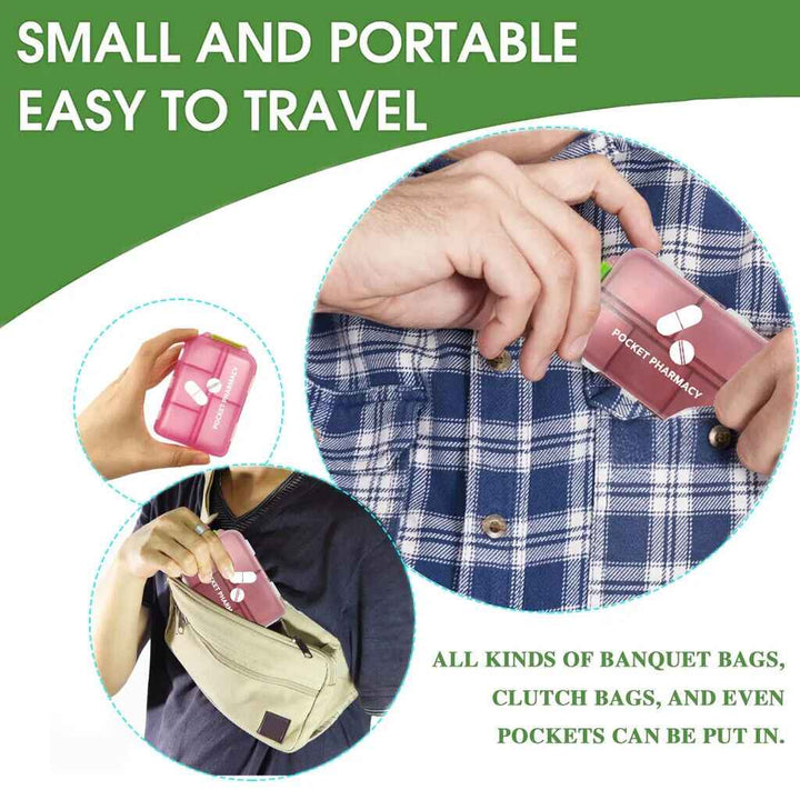 4 Pcs Pill Case with 10 Compartments