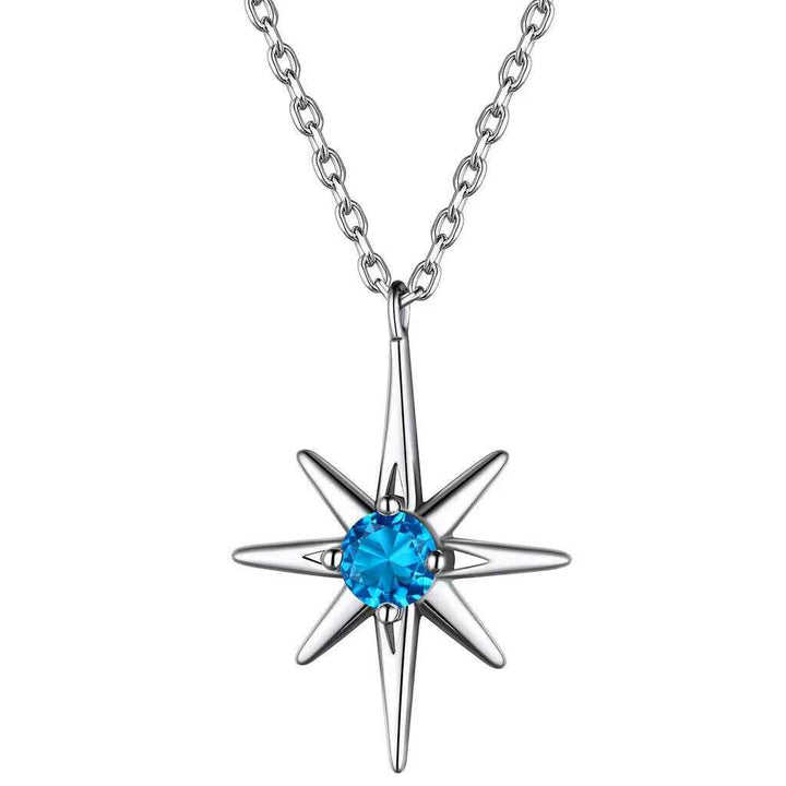 Women Necklace Long Pendant, Colourful, Yellow, Blue Stone Star shape Necklace