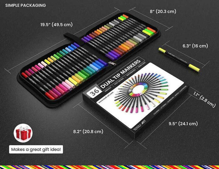 36 Pcs Colouring Pens and Markers