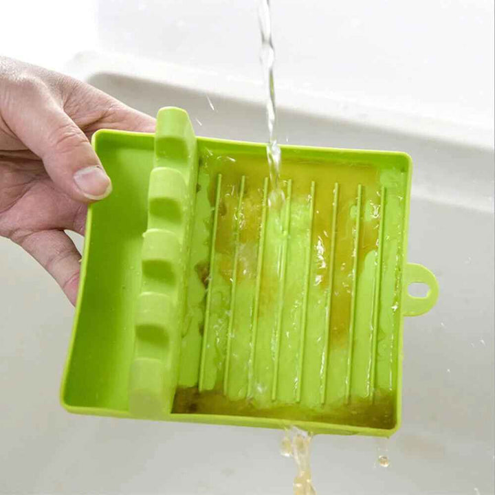 2 Pcs Green Silicone Spoon and Pan Cover Holder Rest