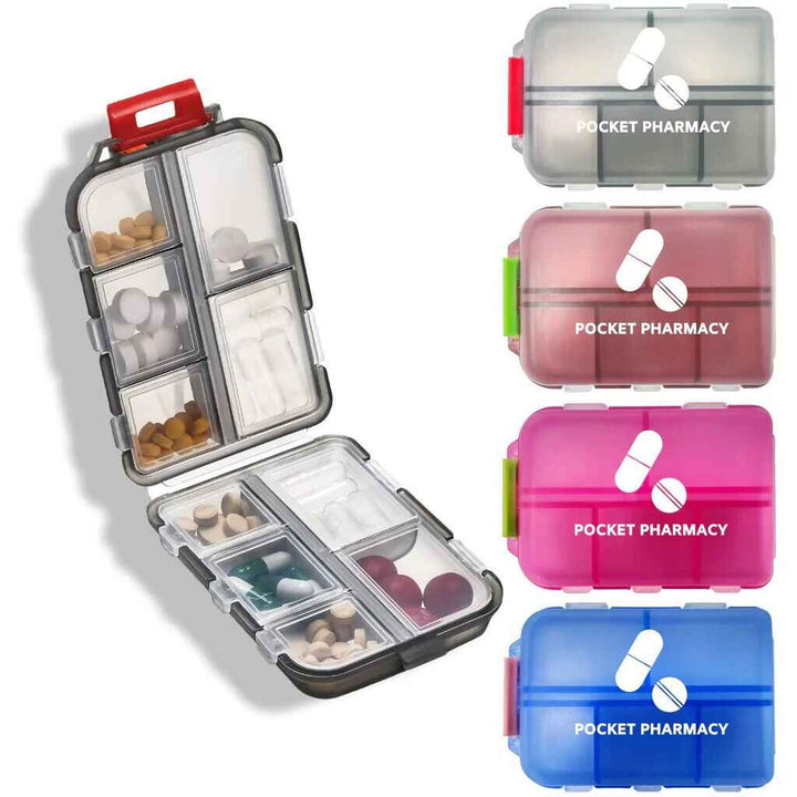 4 Pcs Pill Case with 10 Compartments