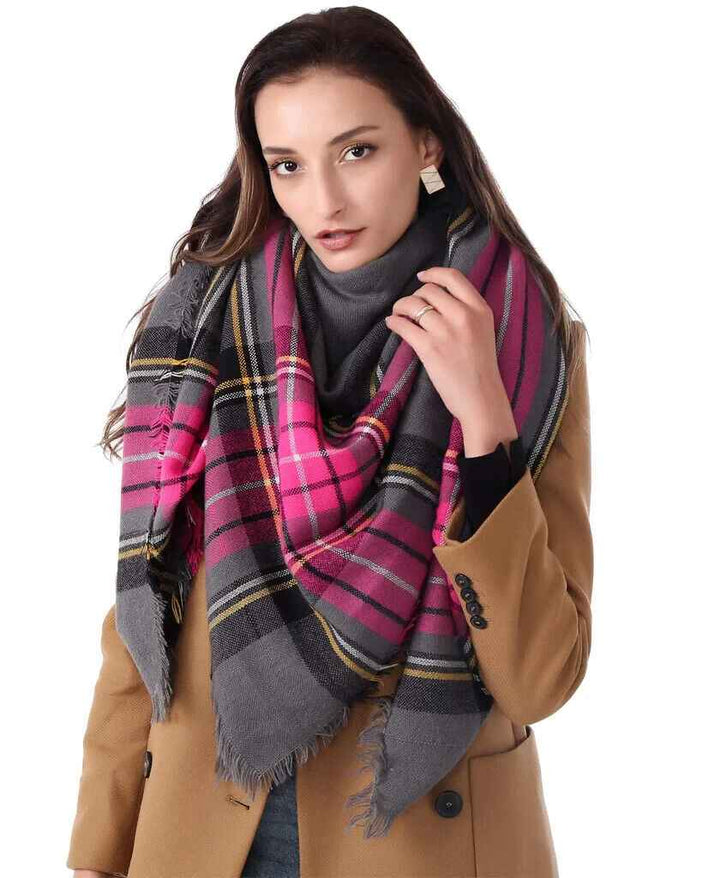 Winter Tartan Scarf Shawl