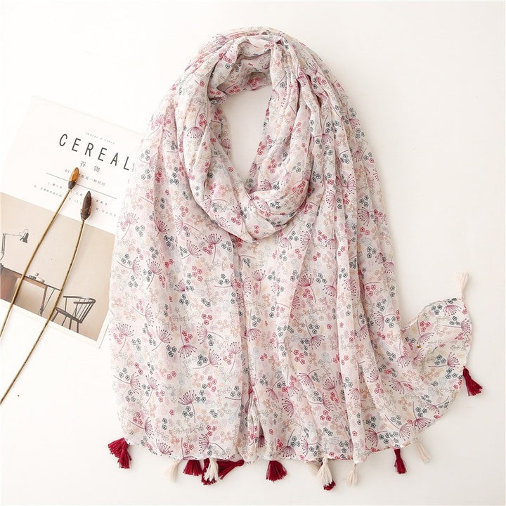 Summer Flower Scarf, Women Soft Touch Long Beautiful Shawls and Wraps, Ladies Lightweight Scarves Shawl - OneBag