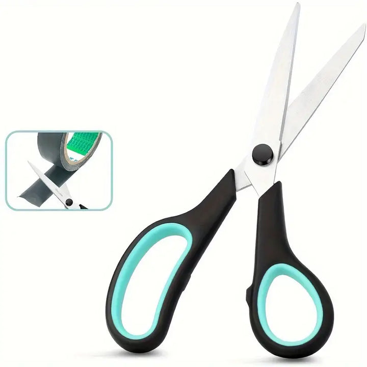 3 Pcs Multi-Purpose Heavy Duty Scissors Stainless Steel Blades, Soft Semi-Rubber Grips - OneBag