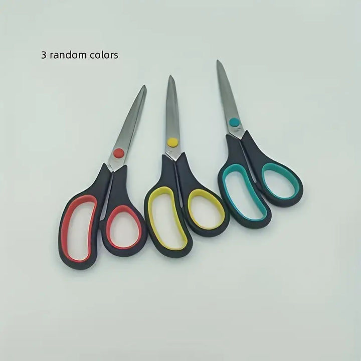 3 Pcs Multi-Purpose Heavy Duty Scissors Stainless Steel Blades, Soft Semi-Rubber Grips - OneBag