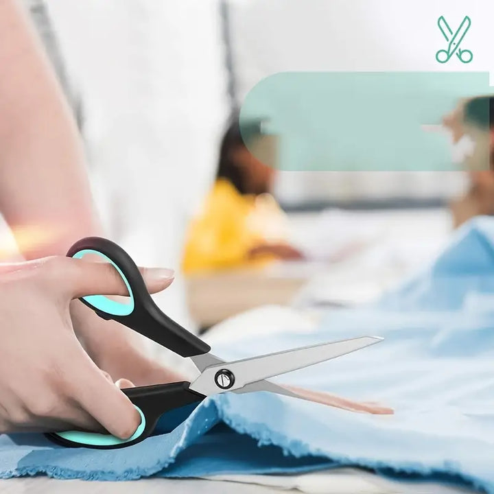 3 Pcs Multi-Purpose Heavy Duty Scissors Stainless Steel Blades, Soft Semi-Rubber Grips - OneBag