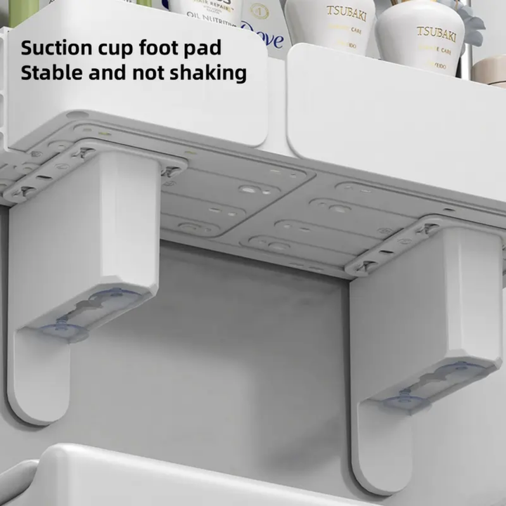 White Storage Rack Above Bathroom Toilet Waterproof Cabinet Storage Rack - OneBag