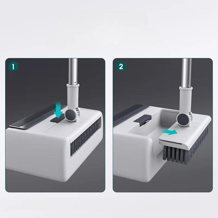3 in 1 Broom with Dustpan Combo Set, Long Handle Broom and Dustpan Set Push Broom Heavy - OneBag