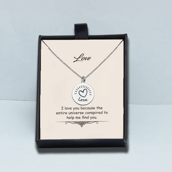 925 Sterling Silver Love Quote with CZ Silver Charms Necklace Pendant Jewellery for Teen Women - OneBag
