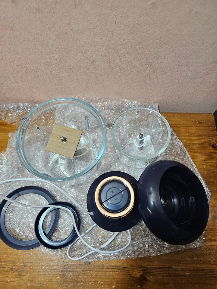 Mini Electric Food Processor & Chopper 2L and 0.6L Grinder with Stainless Steel Blades - OneBag