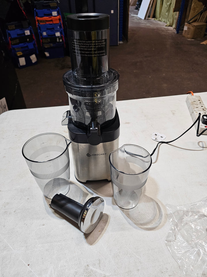 AMZCHEF Juicers Whole Fruit and Vegetable 80MM, Cold Press Juicer Machines with Large Feed Chute- 300 - OneBag