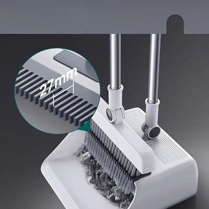 3 in 1 Broom with Dustpan Combo Set, Long Handle Broom and Dustpan Set Push Broom Heavy - OneBag