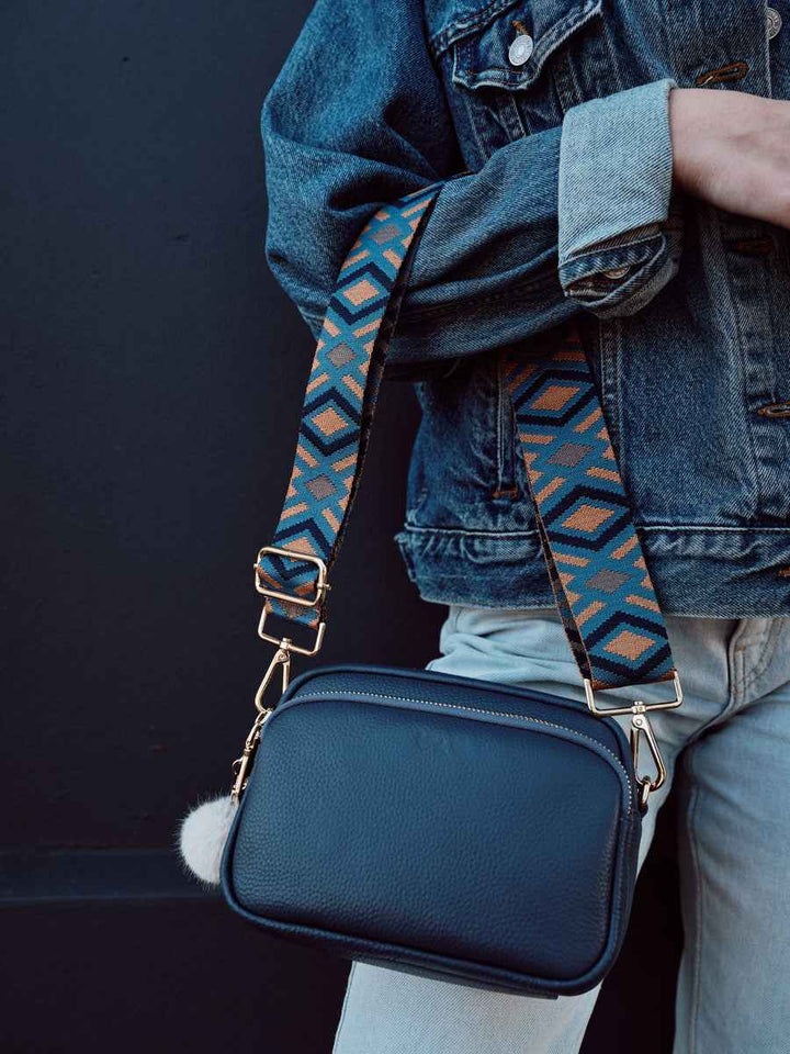 STRAP BLUE & TAN DIAMOND
