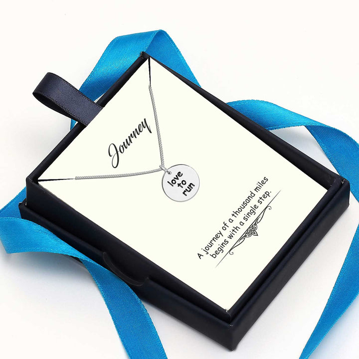 925 Sterling Silver Love to run Quote Silver Charms Necklace Pendant Jewellery for Teen Women - OneBag