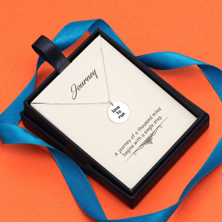 925 Sterling Silver Love to run Quote Silver Charms Necklace Pendant Jewellery for Teen Women - OneBag