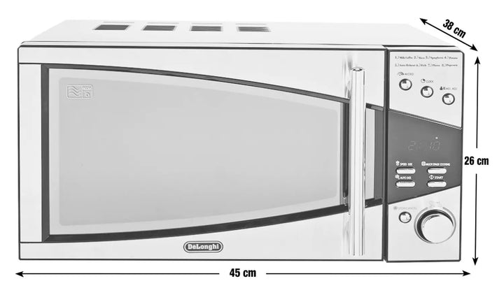 De'Longhi  Black and Silver 800W Standard Microwave P80T5A - OneBag