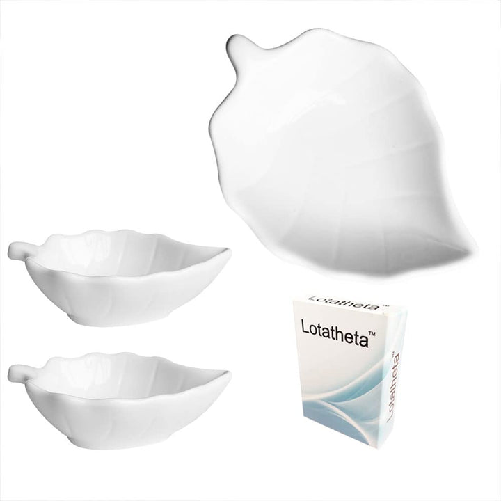 2 Pcs Shaped Porcelain Soy Sauce Dish, Ceramic Dip Dipping Bowls White for Dinner Baking BBQ and Cooking - OneBag