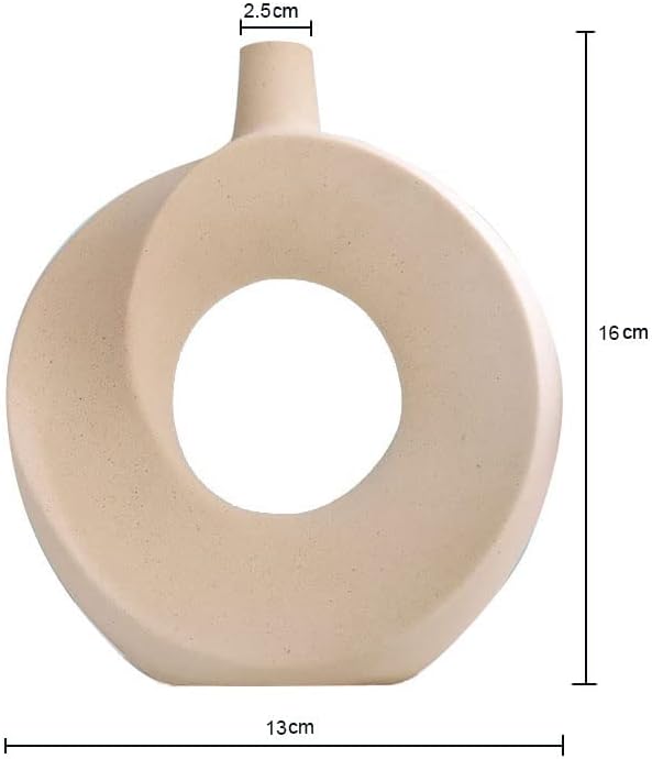 Ceramic Round Matte Pampas Flower Vase for Modern Minimalist Home Decor - OneBag