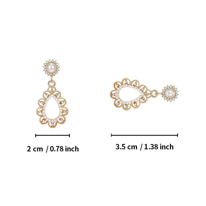 Elegant Gold Plated Copper Teardrop Drangle Earrings, Women Fashion - OneBag