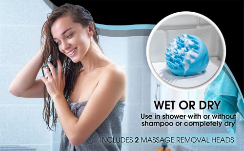 Silicone Scalp Massager Scrubber, 2 Massage Removal Heads - OneBag