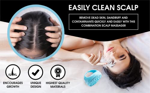Silicone Scalp Massager Scrubber, 2 Massage Removal Heads - OneBag