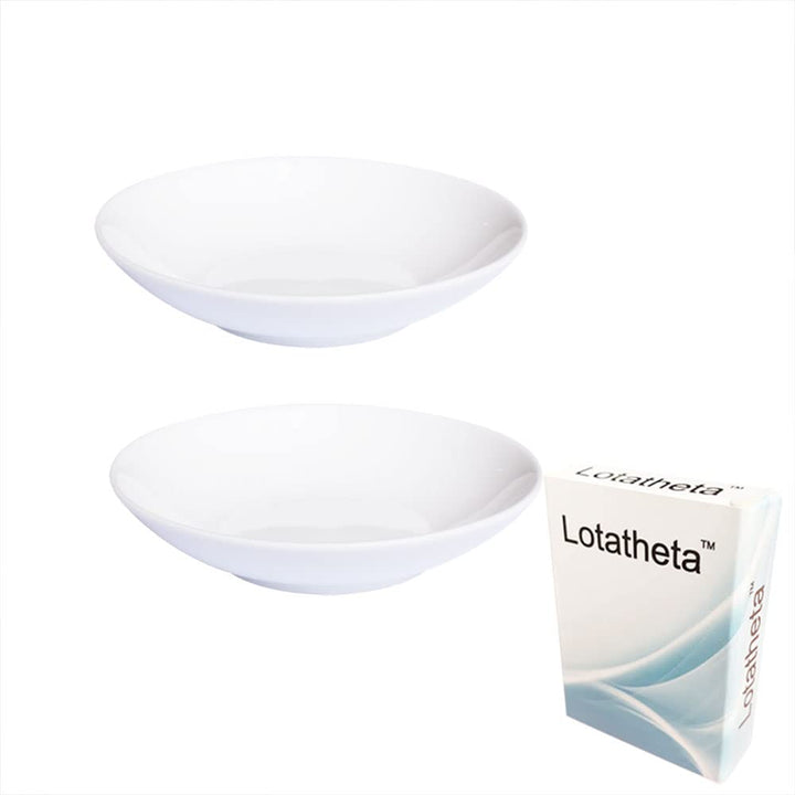 2 Pcs Shaped Porcelain Soy Sauce Dish, Ceramic Dip Dipping Bowls White for Dinner Baking BBQ and Cooking - OneBag