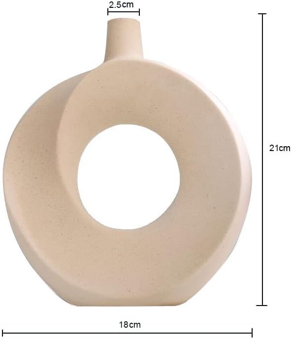 Ceramic Round Matte Pampas Flower Vase for Modern Minimalist Home Decor - OneBag