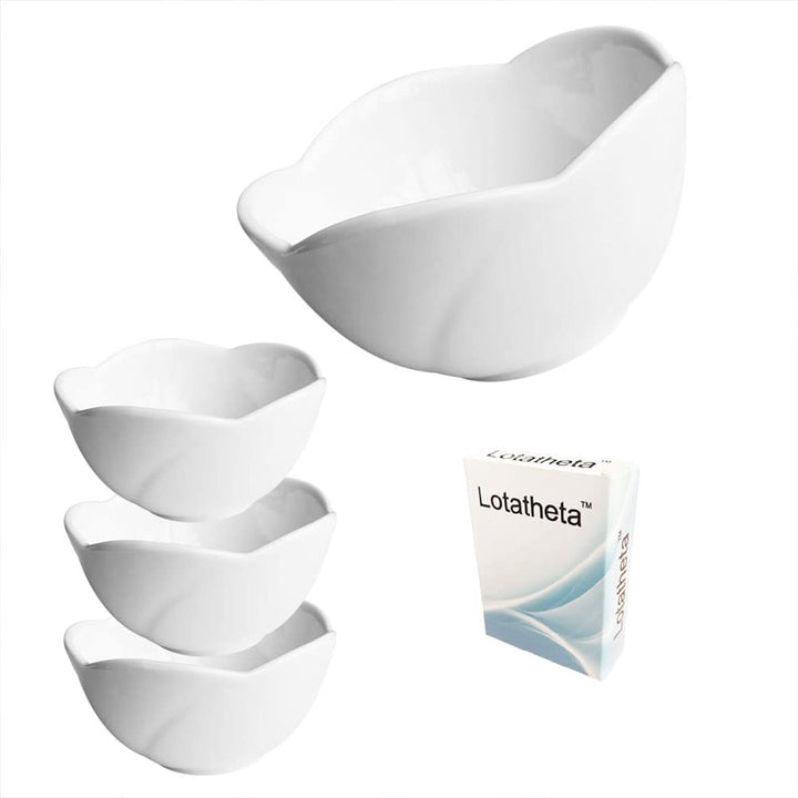 3 Pcs Shaped Porcelain Soy Sauce Dish, Ceramic Dip Dipping Bowls White for Dinner Baking BBQ and Cooking - OneBag