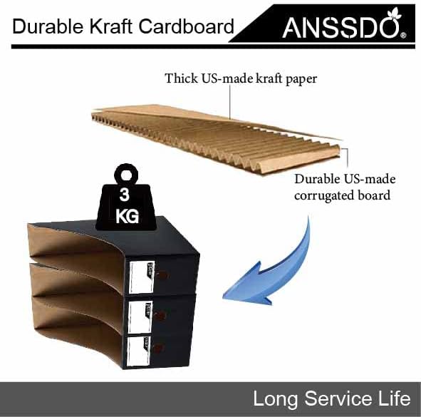 6 Pcs Magazine File Holder, Cardboard Magazine Holder, Desk File Organizer, Book and Paper Holder with Label Stickers - OneBag