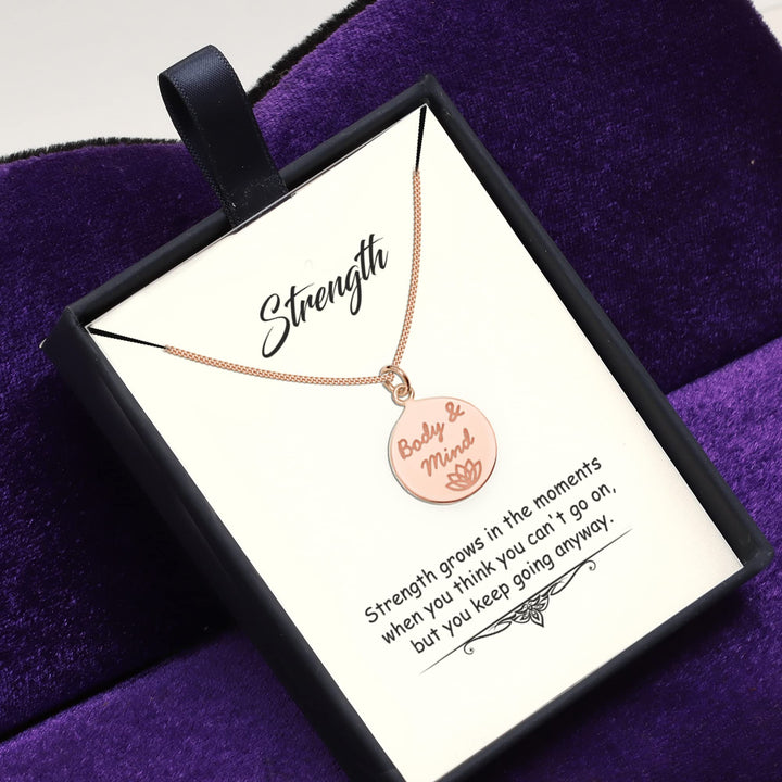 925 Sterling Silver Body Mind Disc Rose Gold Necklace Pendant Jewellery for Teen Women - OneBag