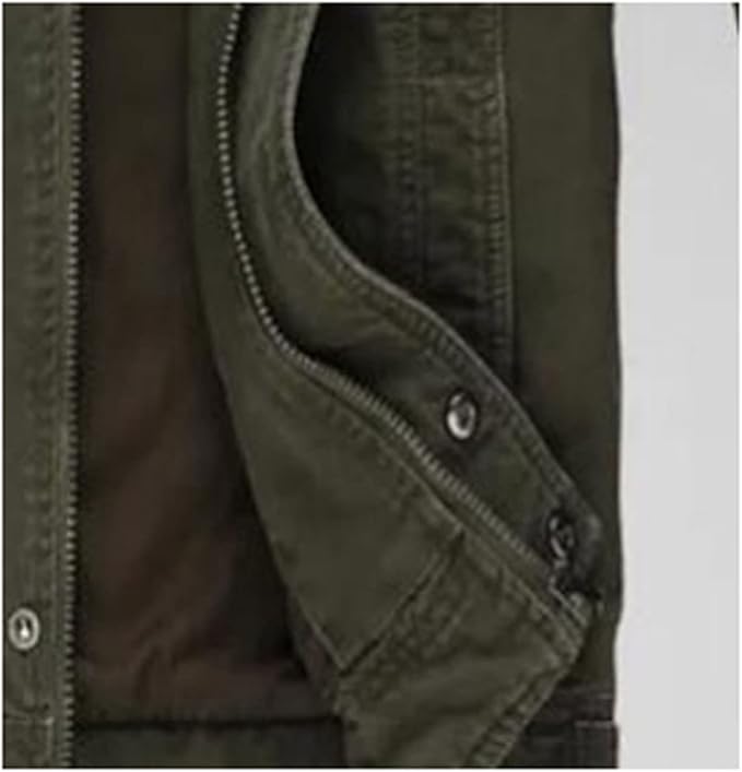 Men's Small Army Green Casual Jacket, Outdoor Cotton Coat, Warm Leisure Jacket - OneBag