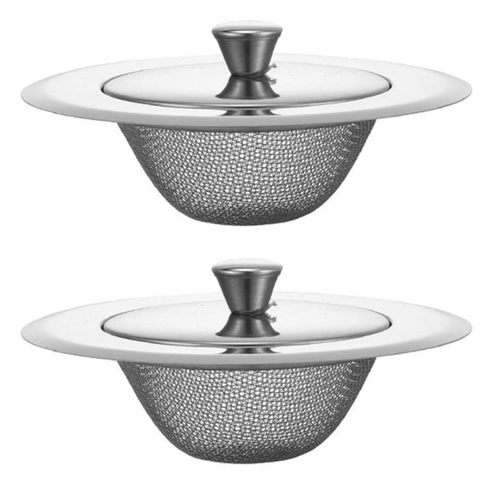 2 Pcs Sink Strainer Stainless Steel, Mesh Hair Filter - OneBag