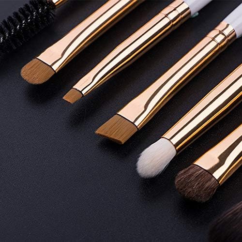 11 Pcs UNIMEIX White Eye Makeup Brushes, Pearl Black Eyeshadow Makeup Brushes Set - OneBag