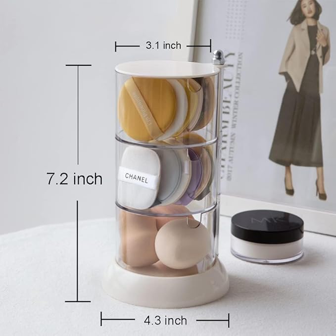 3-Layers Jewelry Organiser, 360 Degree Rotating Jewelry Box, Small Portable Accessory Storage Roll - OneBag