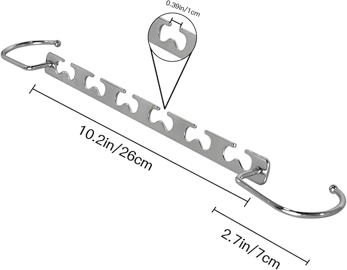 8 Pcs 260mm x 72mm Metal Space Saving Clothes Hanger, Closet Hanger Organizer Sturdy Silver - OneBag