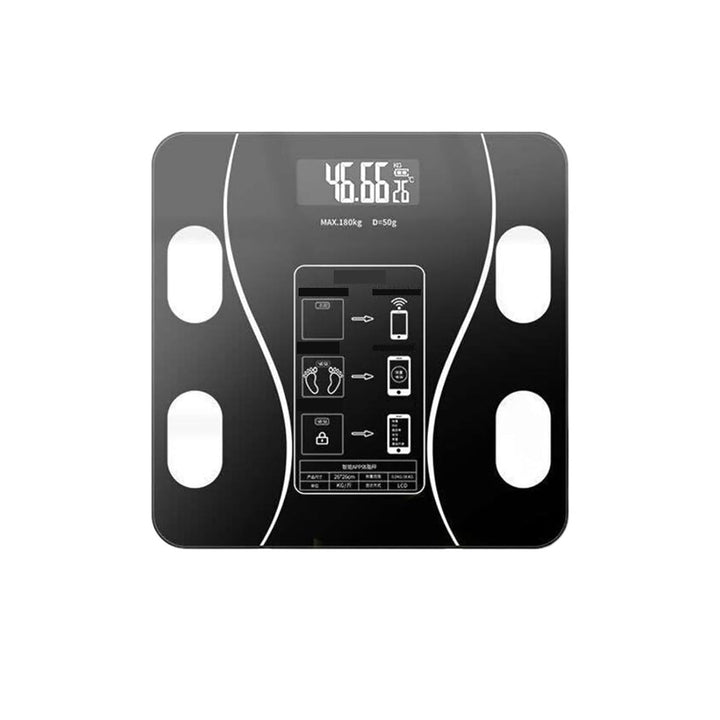 Black Smart Digital Bathroom Scales Body Fat, Electronic Bluetooth Scale Rechargeable - OneBag