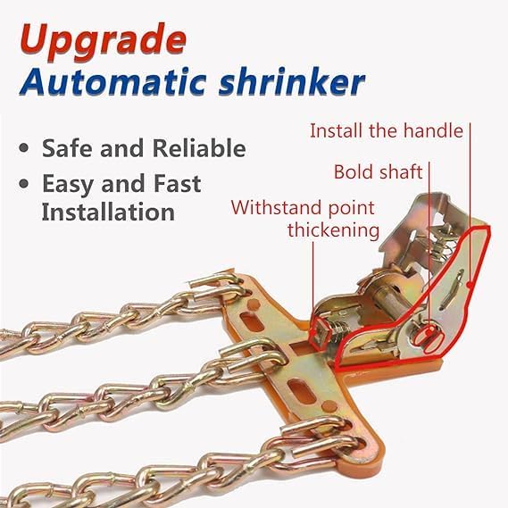 6 Pcs Large WeKit Universal Car Snow Chains, Winter Universal Security Chains Tire Width 8.9-10.8'',Emergency Anti Slip Snow Tire Chains - OneBag