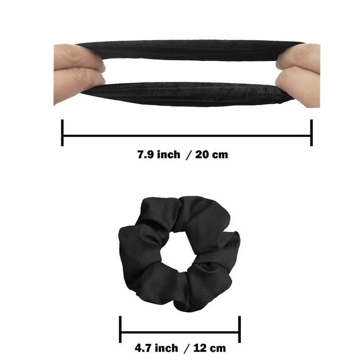 Silk Satin Hair Scrunchies, Silk Colourful Bobbles Elastic Hair Bands, Hair Tie (Pack of 12) - OneBag