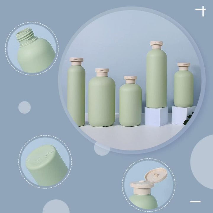 5 Pcs  Refillable Cosmetic Containers with Flip Cap, Squeezable Bottles for Lotion Shampoo Body Wash - OneBag