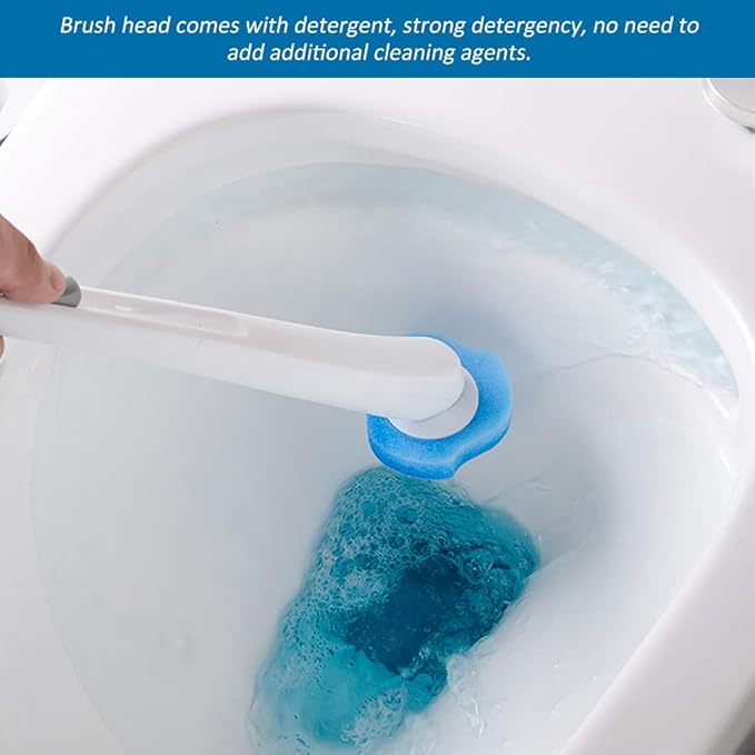 MOVKZACV 8 Pcs Disposable Toilet Brush Replacement Heads,Toilet Brush Disposable Refill Heads,Disposable Replacement Head - OneBag