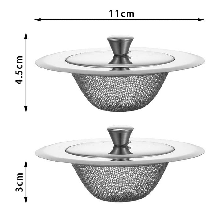 2 Pcs Sink Strainer Stainless Steel, Mesh Hair Filter - OneBag