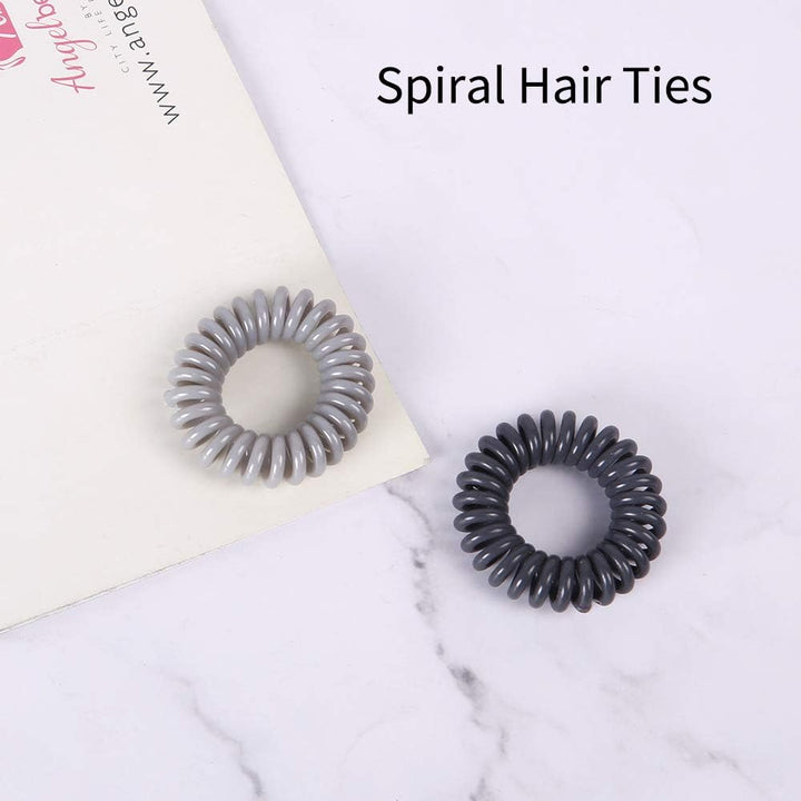 12pcs Spiral Hair Bands for Women and Girls Plastic Multicolour Series Spiral Hair Bands - OneBag