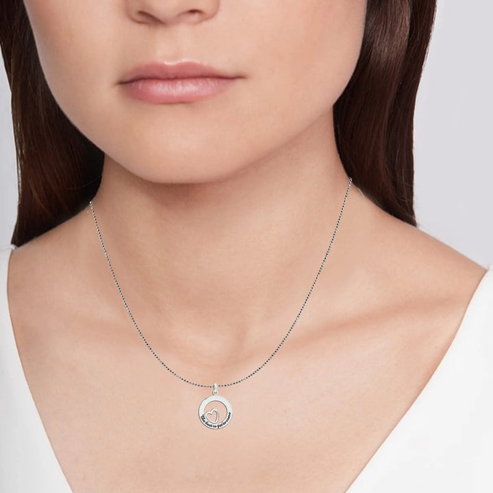925 Sterling Silver The Best is Yet to Come Quote Silver Charms Necklace Pendant Jewellery for Teen Women - OneBag