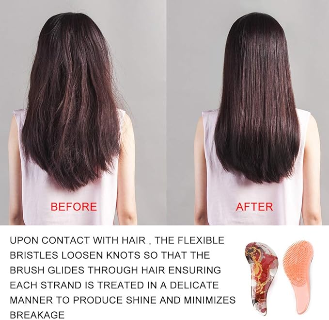 Detangling Hair Brush - Soft and Dense Non Tangle Brush Suitable for All Hair Types - OneBag